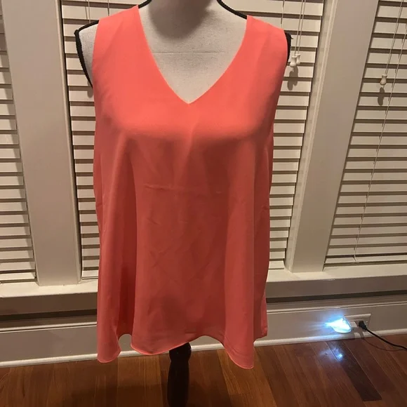 Cato Coral Sleeveless V-Neck Tank Top - Picture 1 of 6